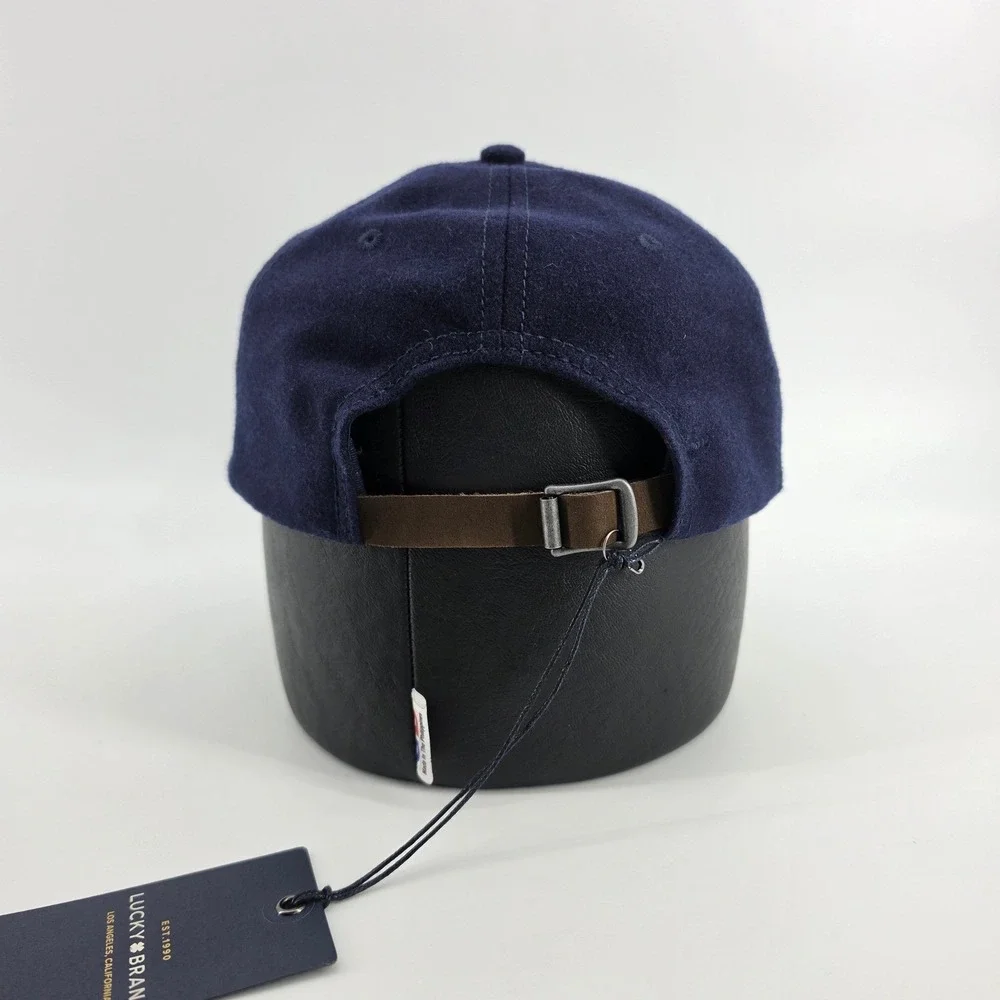 NWT Lucky Brand Coors Light Baseball Hat Navy Wool Blend Leather Strap Cap